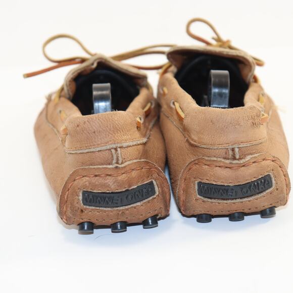 Minnetonka Men’s Driving Moccasins Size 8 Brown Leather Slip-On Loafers - Picture 4 of 5